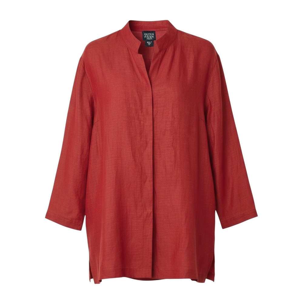 Eileen Fisher Women's Blazer-shirt in Rusty red